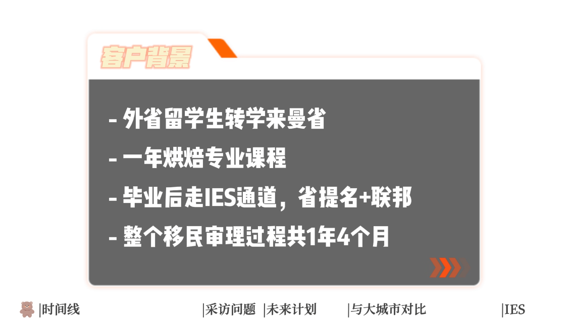 外省留学生曼省移民 W同学